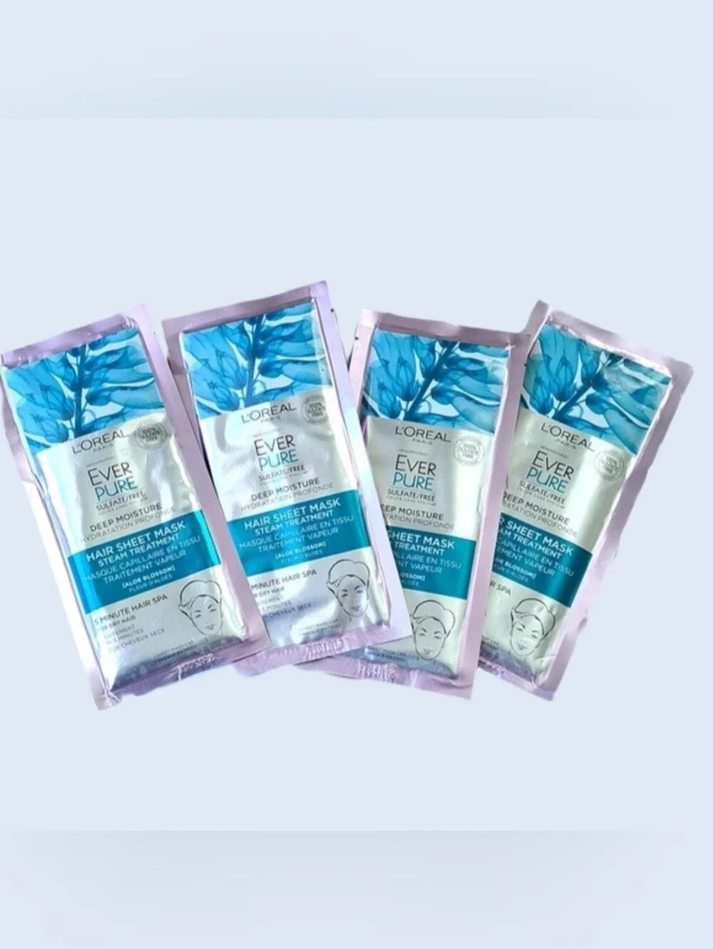 4 L’Oreal Paris Ever Pure Hair Sheet Mask Steam Treatment for Dry Hair/Hair Spa